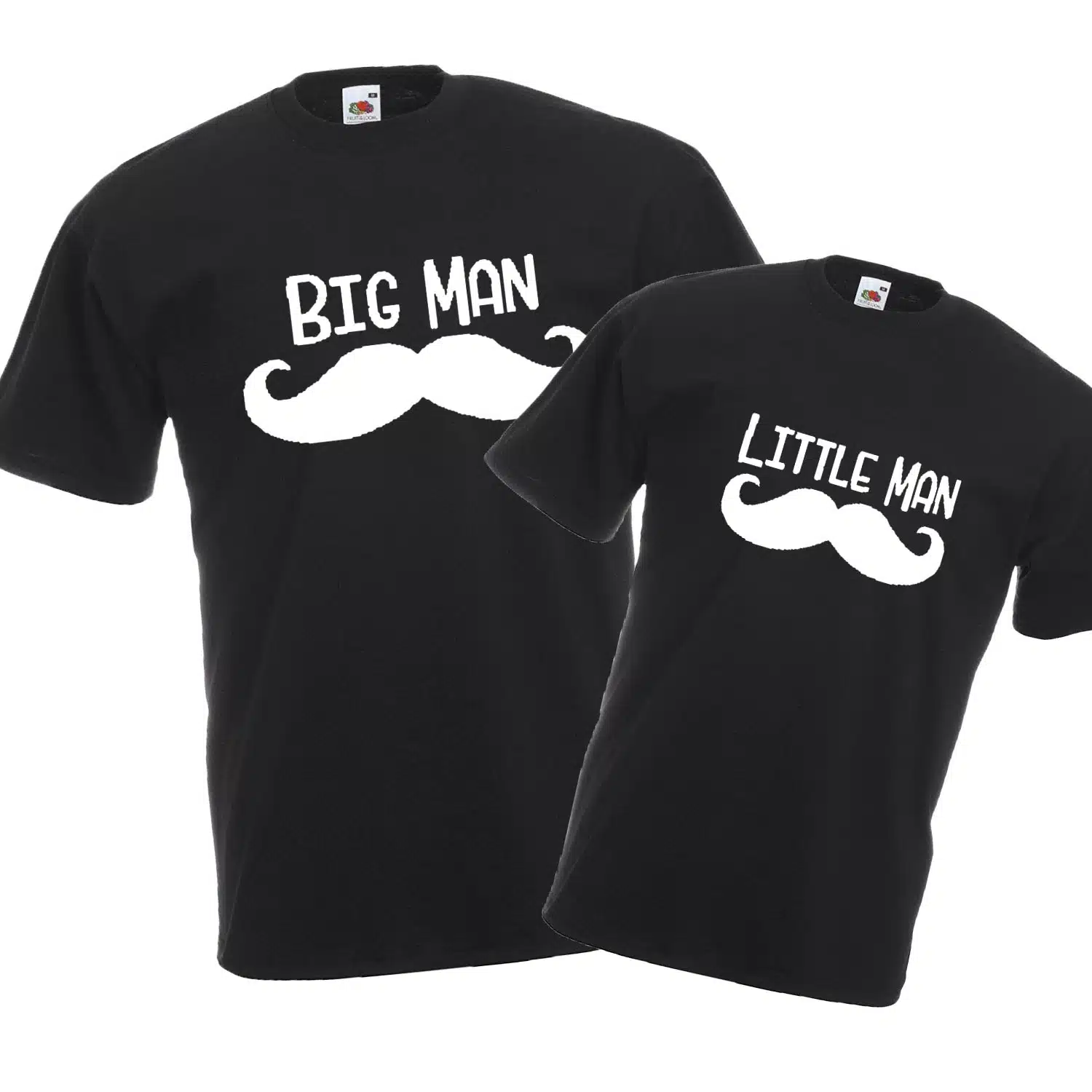 Makkelijk te lezen wagon Baars Big man Little man Moustache - Vader Zoon shirt - Lieve Labels.nl