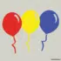 Herbruikbare statische raamsticker - Ballonnen Rood/Blauw/Geel