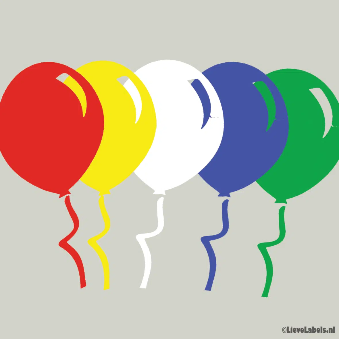 Herbruikbare statische raamsticker – Ballon per kleur