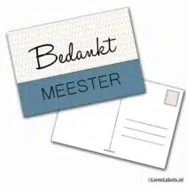 Wenskaart - Bedankt Meester