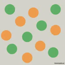 Herbruikbare statische raamsticker - Confetti Groen/Oranje