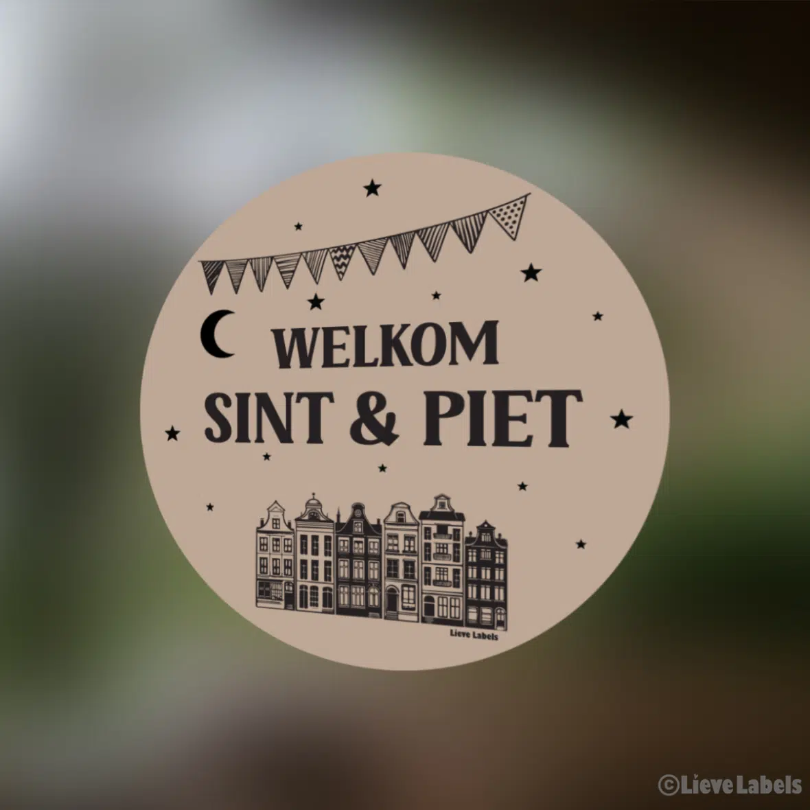 Raamsticker Welkom Sint & Piet – herbruikbaar