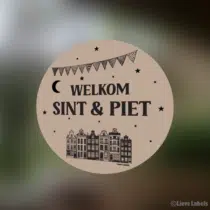Raamsticker Welkom Sint & Piet - herbruikbaar
