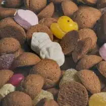 brown cookies and candies in close up photography