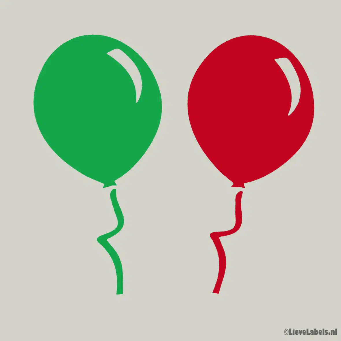 Herbruikbare statische raamsticker – Ballonnen Rood/Groen