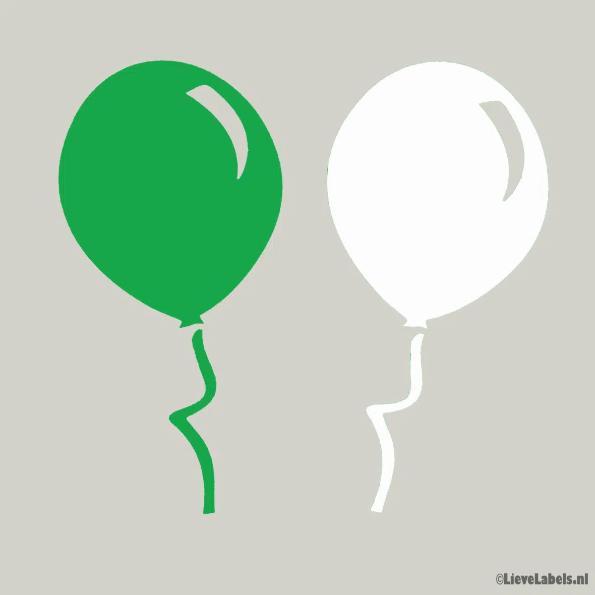 Herbruikbare statische raamsticker – Ballonnen Groen/Wit