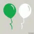 Herbruikbare statische raamsticker - Ballonnen Groen/Wit