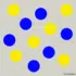 Herbruikbare statische raamsticker - Confetti Blauw/Geel