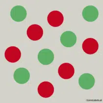 Herbruikbare statische raamsticker - Confetti Rood/Groen