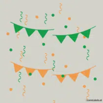 Herbruikbare statische raamsticker - Carnaval Groen/Oranje