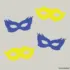 Herbruikbare statische raamsticker - Maskers Blauw/Geel