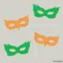 Herbruikbare statische raamsticker - Maskers Groen/Oranje