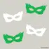 Herbruikbare statische raamsticker - Maskers Groen/Wit